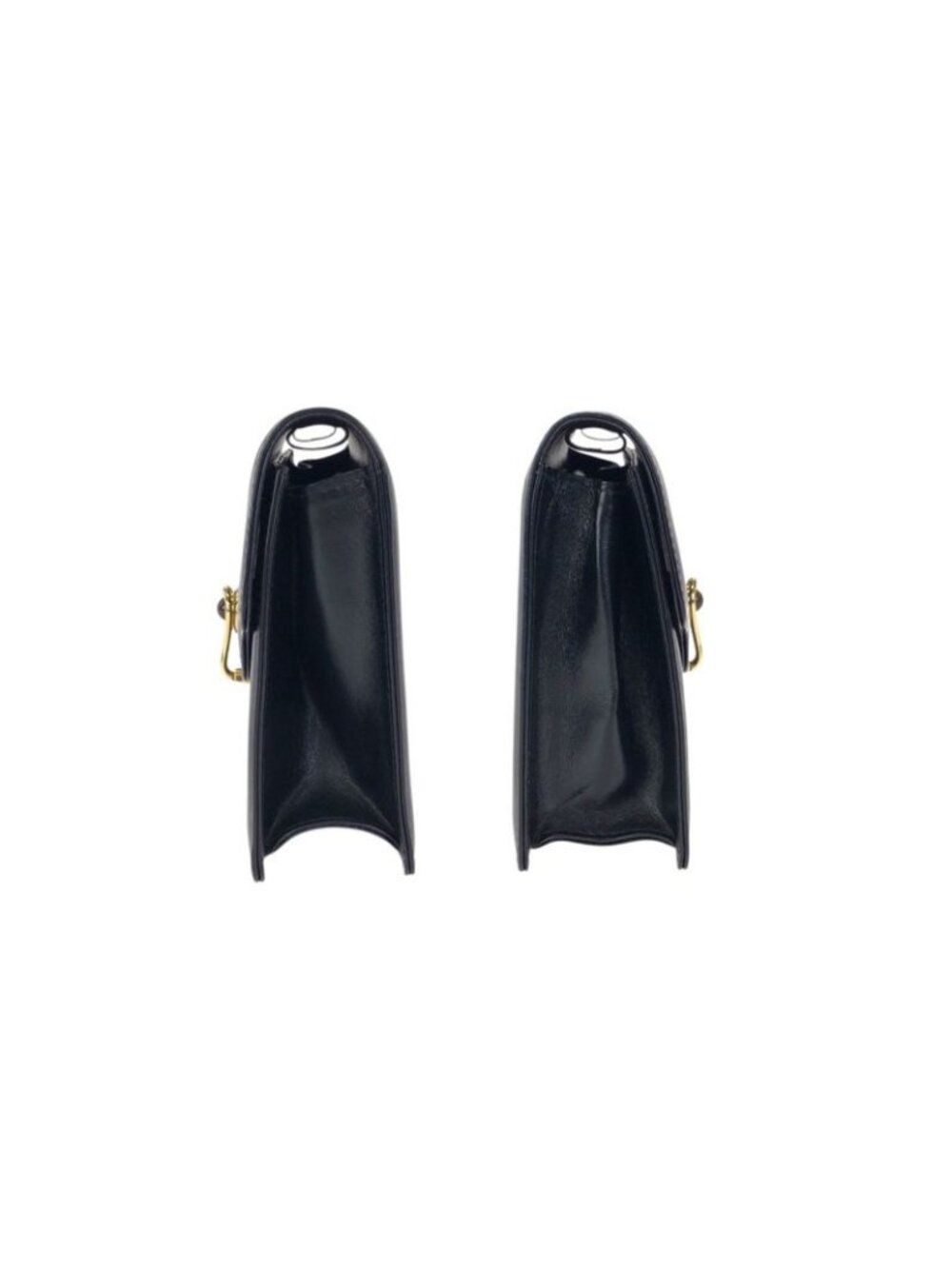 Gucci Vintage Taiga Eye Black Gold Leather Shoulder Bag Clutch - Picture 8 of 9